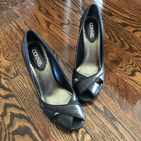 Black Open Toe Heels - Picture 2 of 5